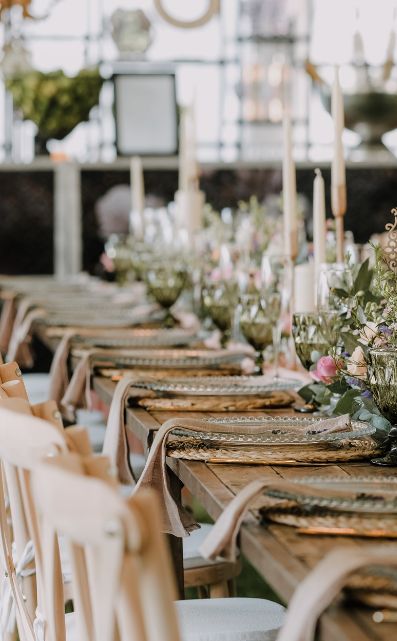 Table setting for a wedding