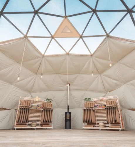 The inside of one of TruDomes domes showing the space and size of the dome