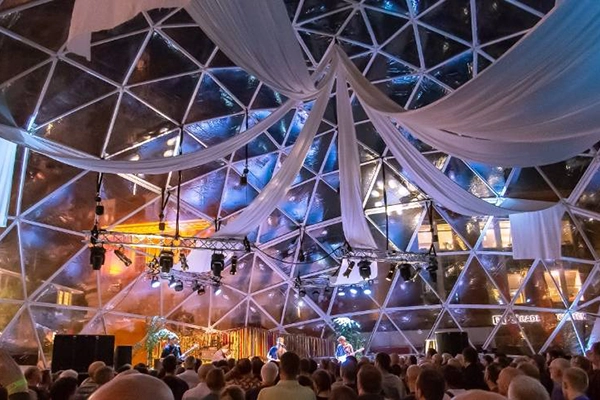 A Dome from TruDomes setup and decorated for an event