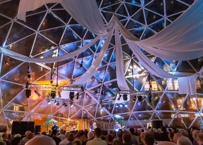 A Dome from TruDomes setup and decorated for an event