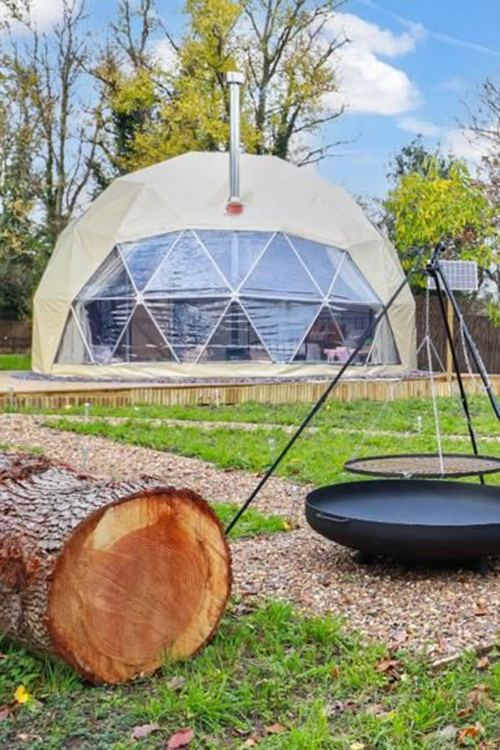 Glamping setup with TruDomes