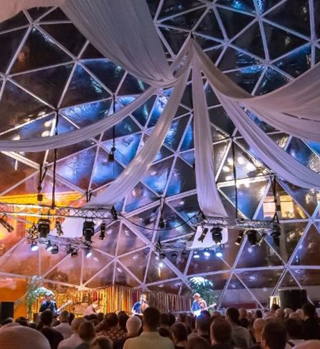 A Dome from TruDomes setup and decorated for an event